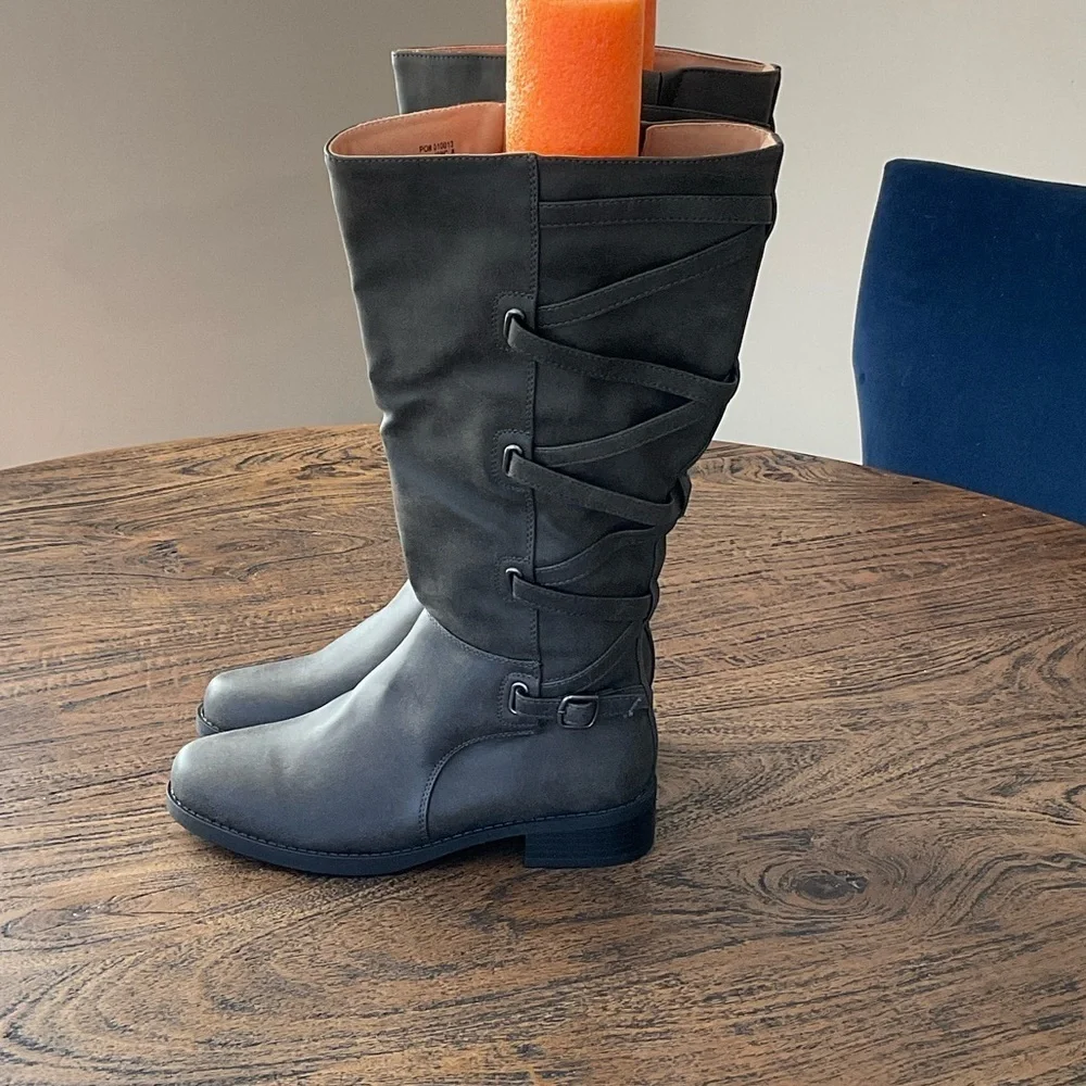 Journee Collection Black Over the Knee Boots